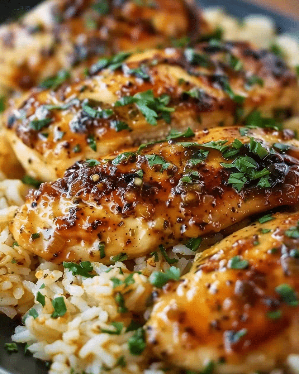 Cheesy Garlic Parmesan Chicken over Buttery Cajun Rice