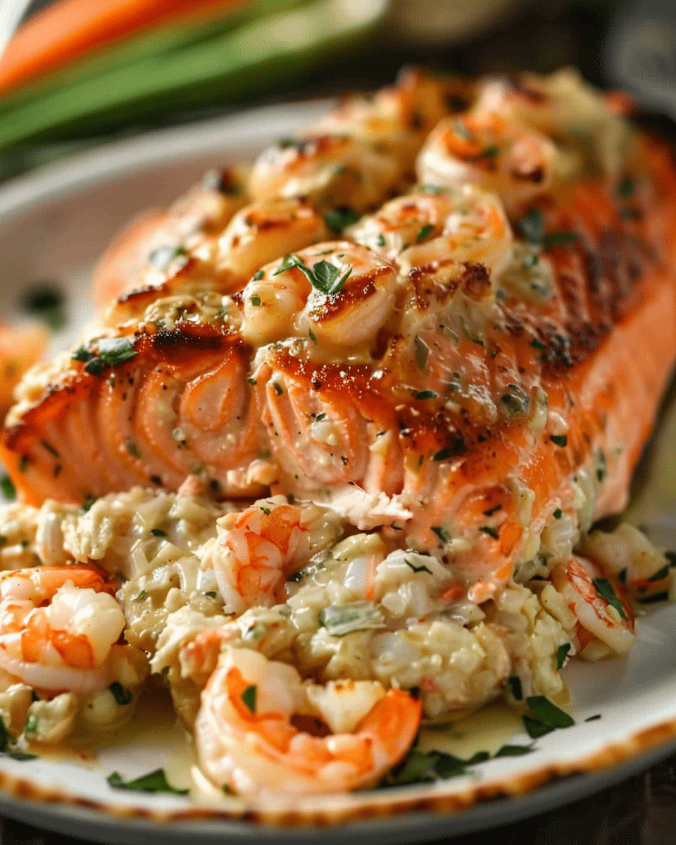 Crab & Shrimp Stuffed Salmon