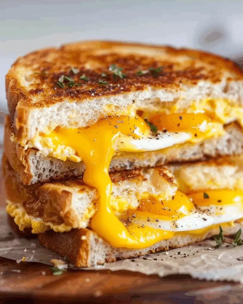 Breakfast Grilled Cheese with Eggs