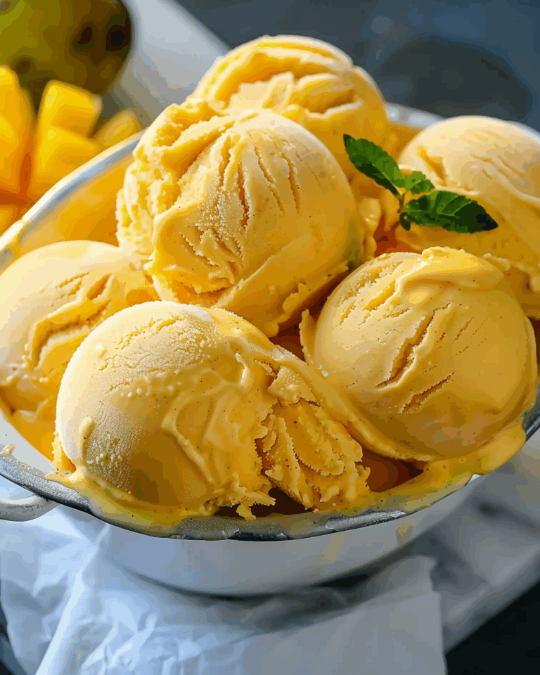 Homemade Mango Ice Cream