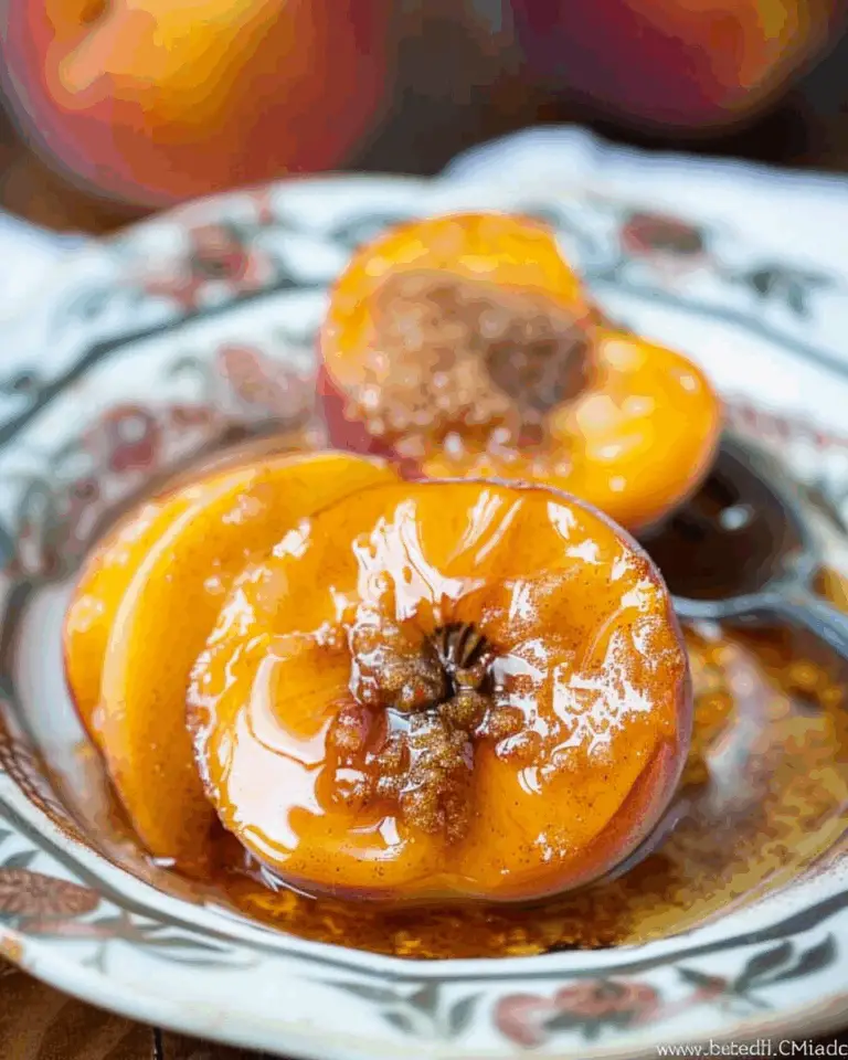Easy Baked Peaches with Cinnamon Sugar Topping