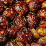 Korean BBQ Meatballs with Roasted Vegetables