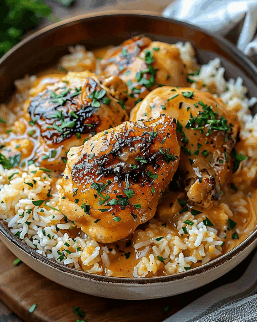 Savory Smothered Chicken and Rice: Cozy Comfort in Every Bite