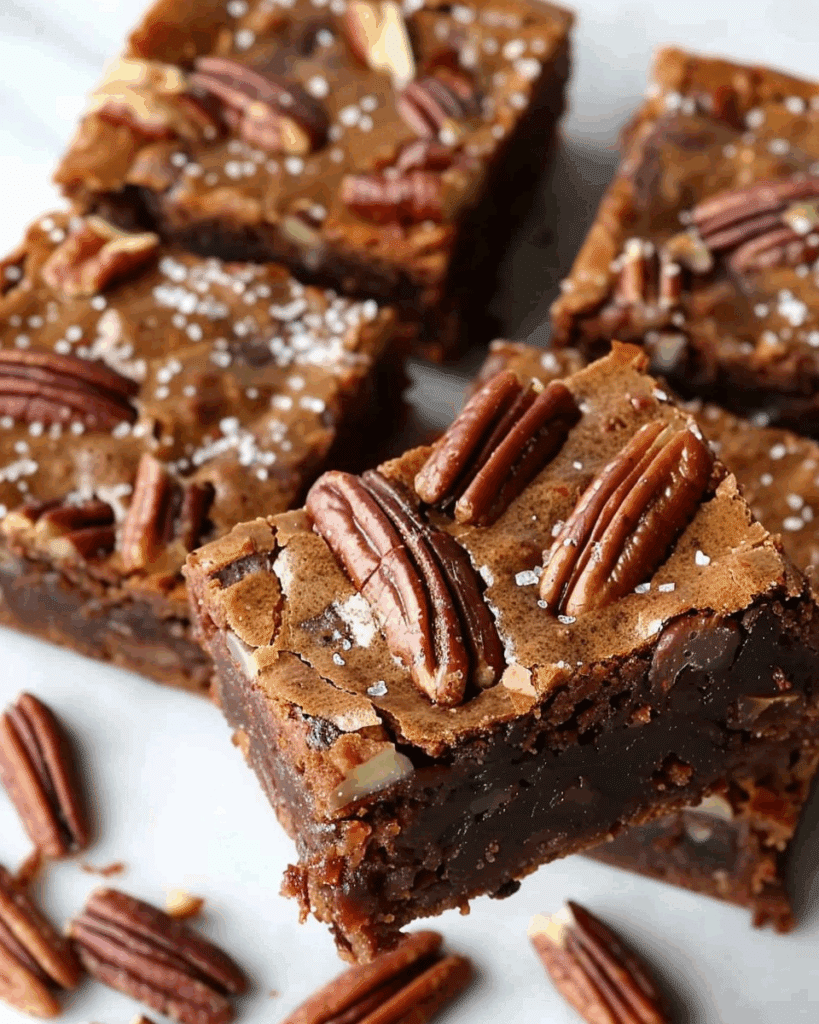 Healthy Caramel Pecan Brownies (No-Bake, Vegan)