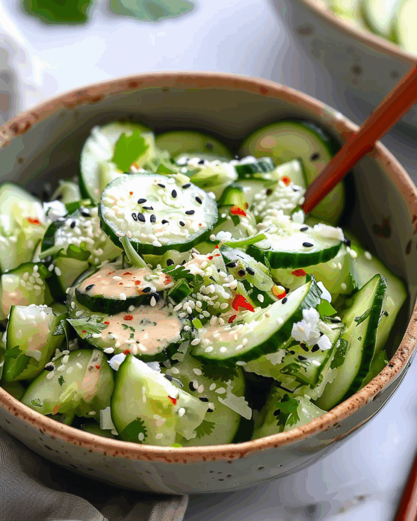 Easy California Roll Cucumber Salad