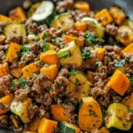 Ground Beef Zucchini Sweet Potato Skillet