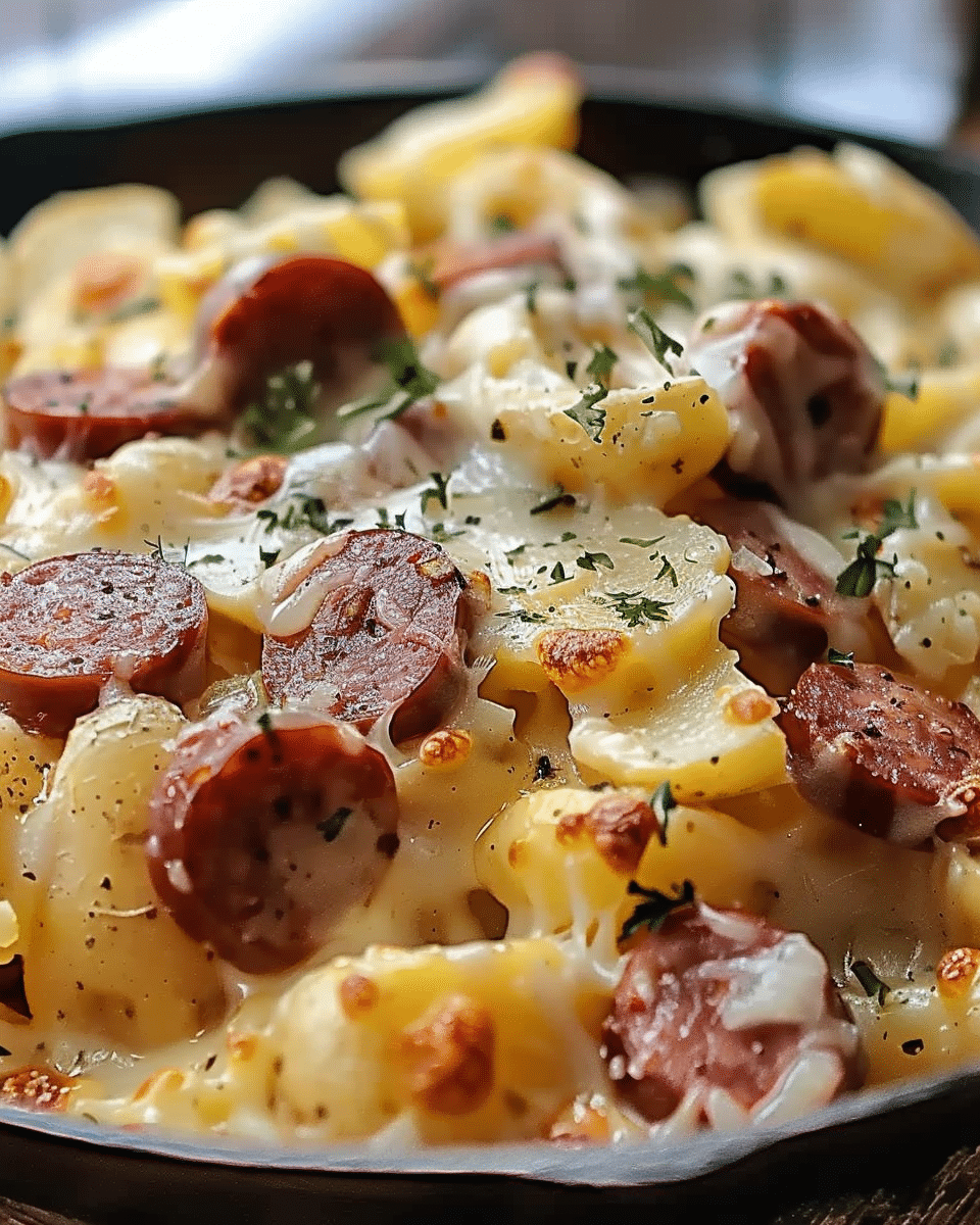 Cheesy Ranch Potatoes and Smoked Sausage