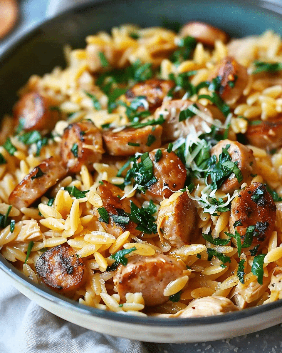 Creamy Chicken Sausage Orzo