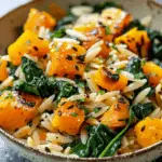 Orzo with Roasted Butternut Squash and Spinach