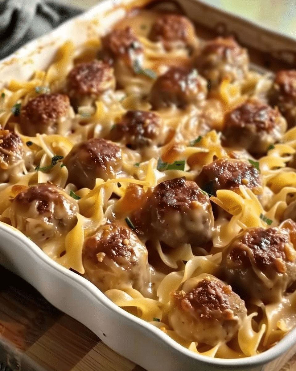 Swedish Meatball Noodle Bake