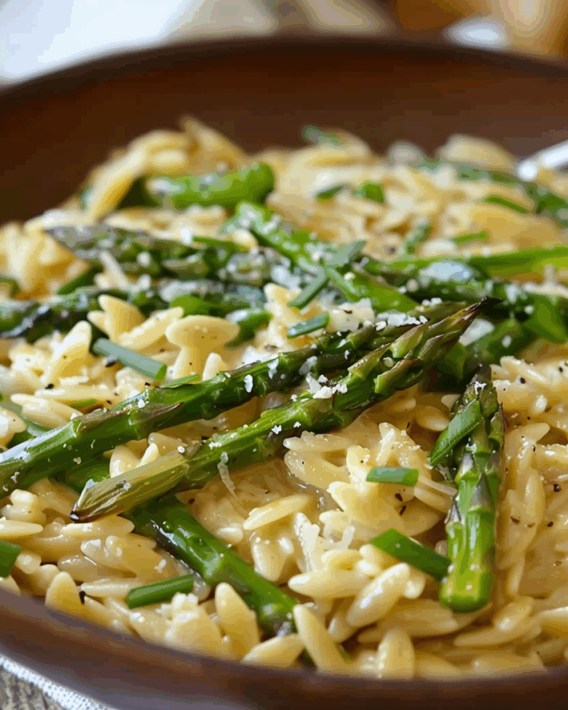 Garlic Butter Asparagus Orzo