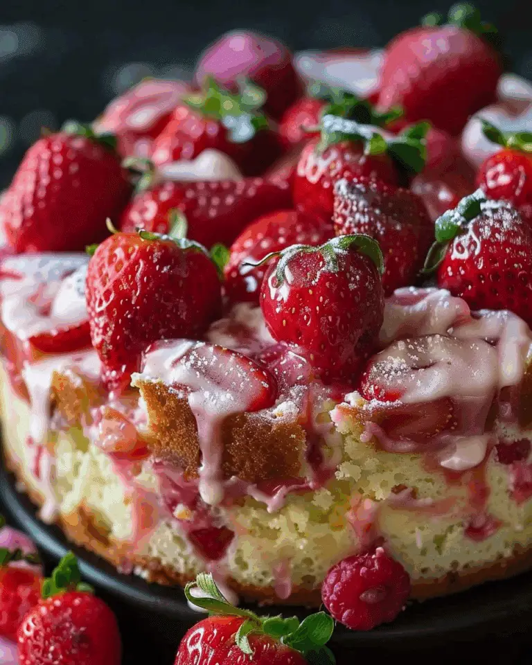 Strawberry Earthquake Cake