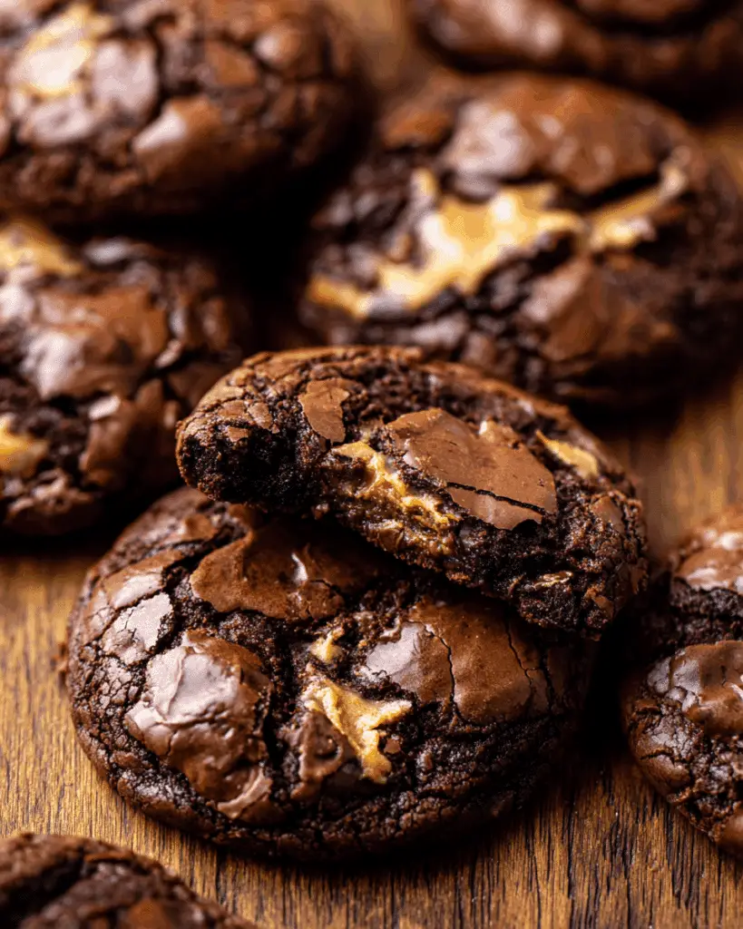 Swirled Brownie Cookies with a Peanut Butter Twist