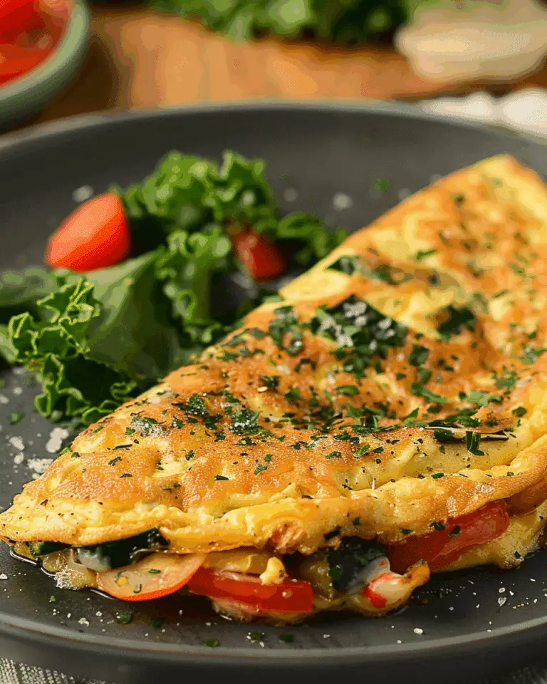 Cheesy Veggie-Loaded Omelette Bomb