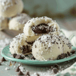 Mint Chocolate Chip Snowball Cookies