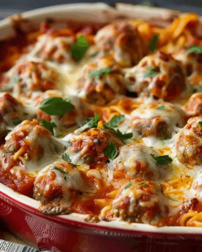 Dump and Bake Meatball Casserole