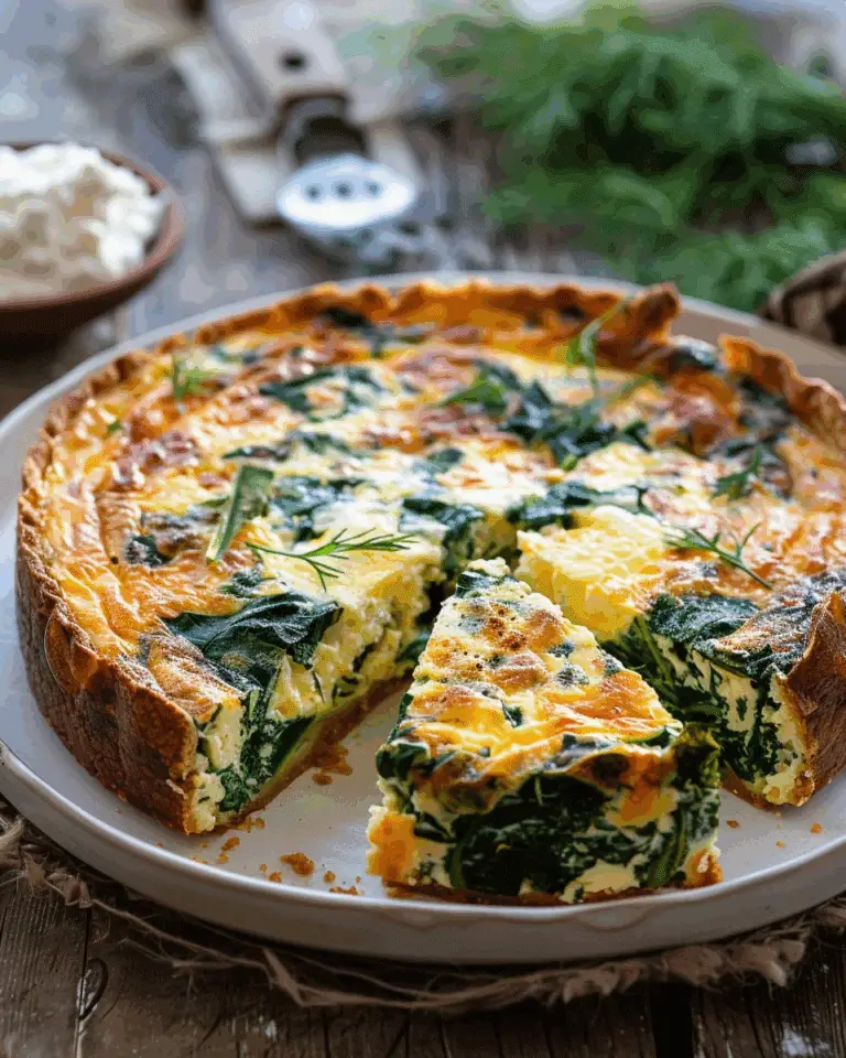 Cottage Cheese & Spinach Crustless Quiche