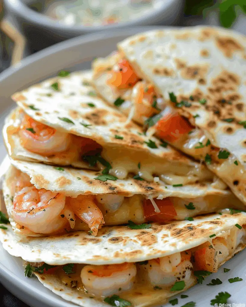 Shrimp Quesadilla with Melty Cheese