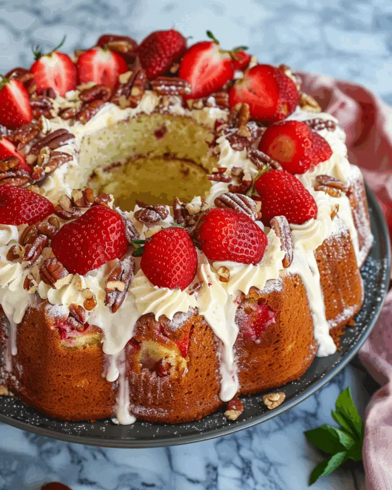 Homemade Strawberry Italian Cream Pound Cake