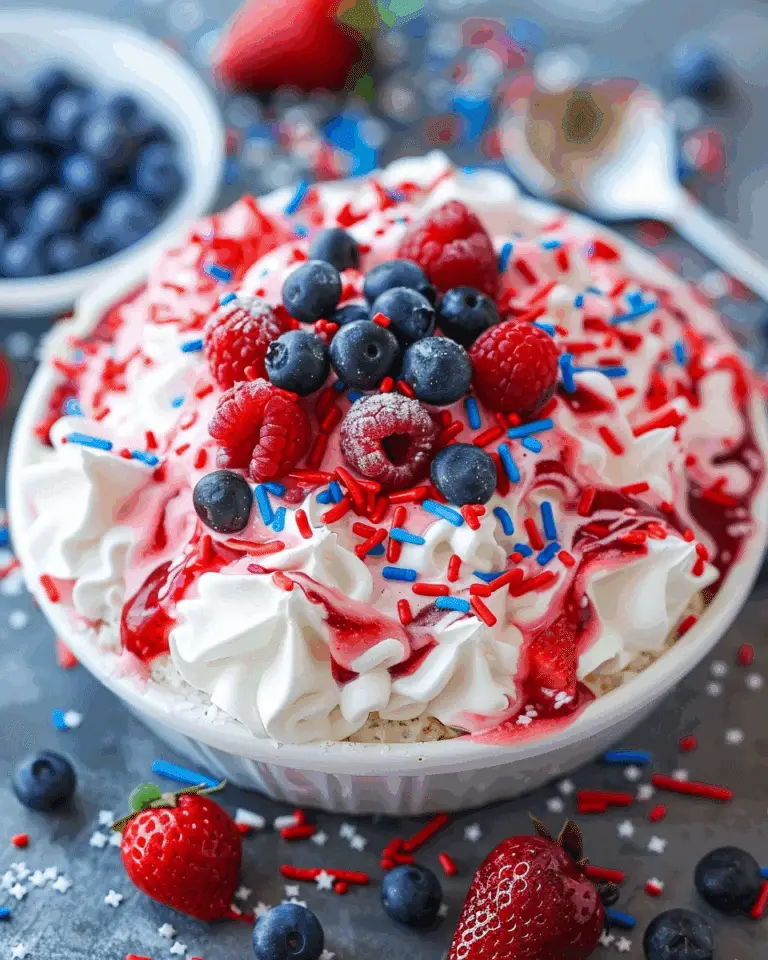 Patriotic Poke Cake – Red, White & Blue 4th of July Dessert
