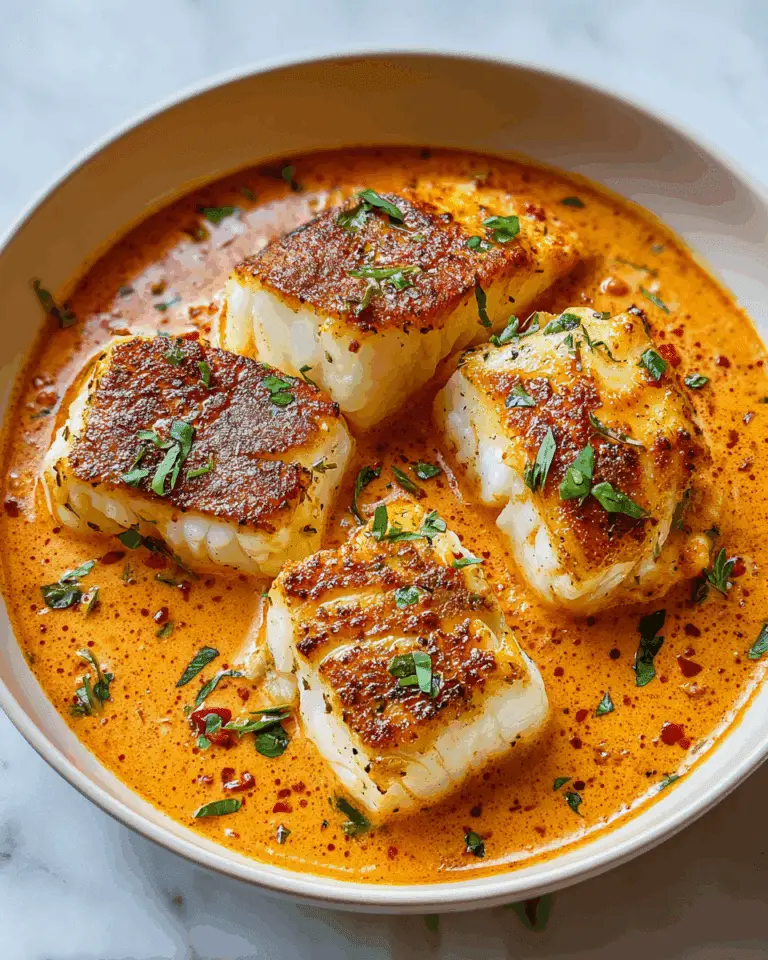 Cod in Roasted Red Pepper Sauce