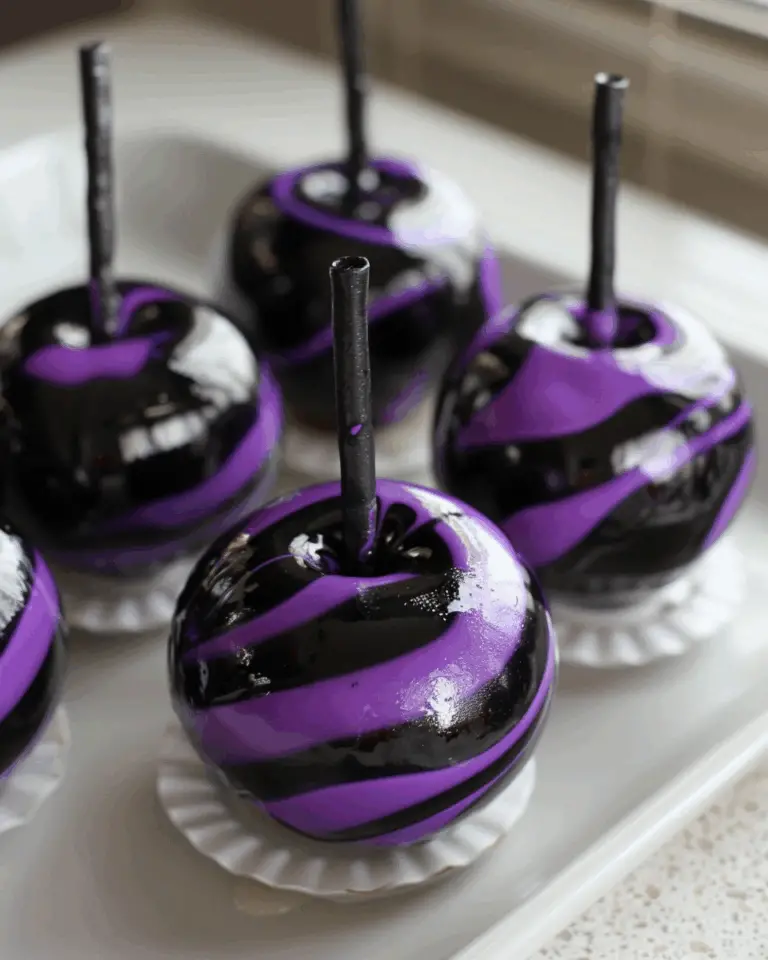 Black Poison Swirl Candy Apples