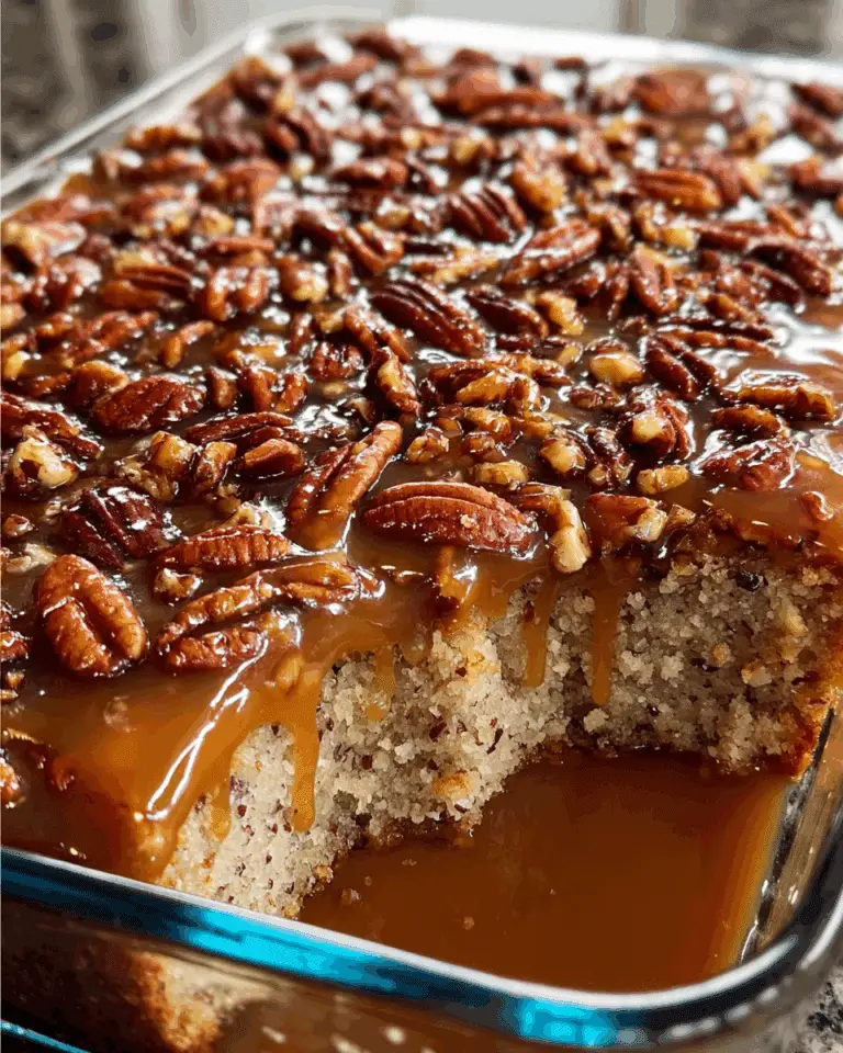 Pecan Praline Poke Cake