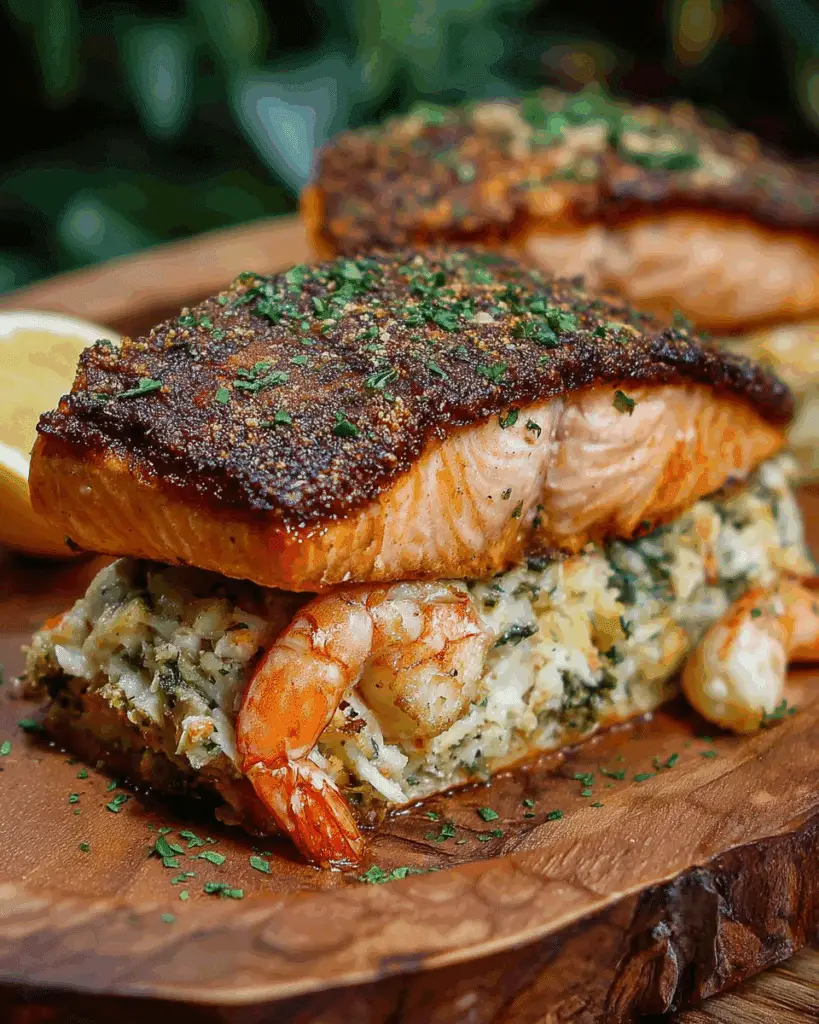 Crab & Shrimp Stuffed Salmon