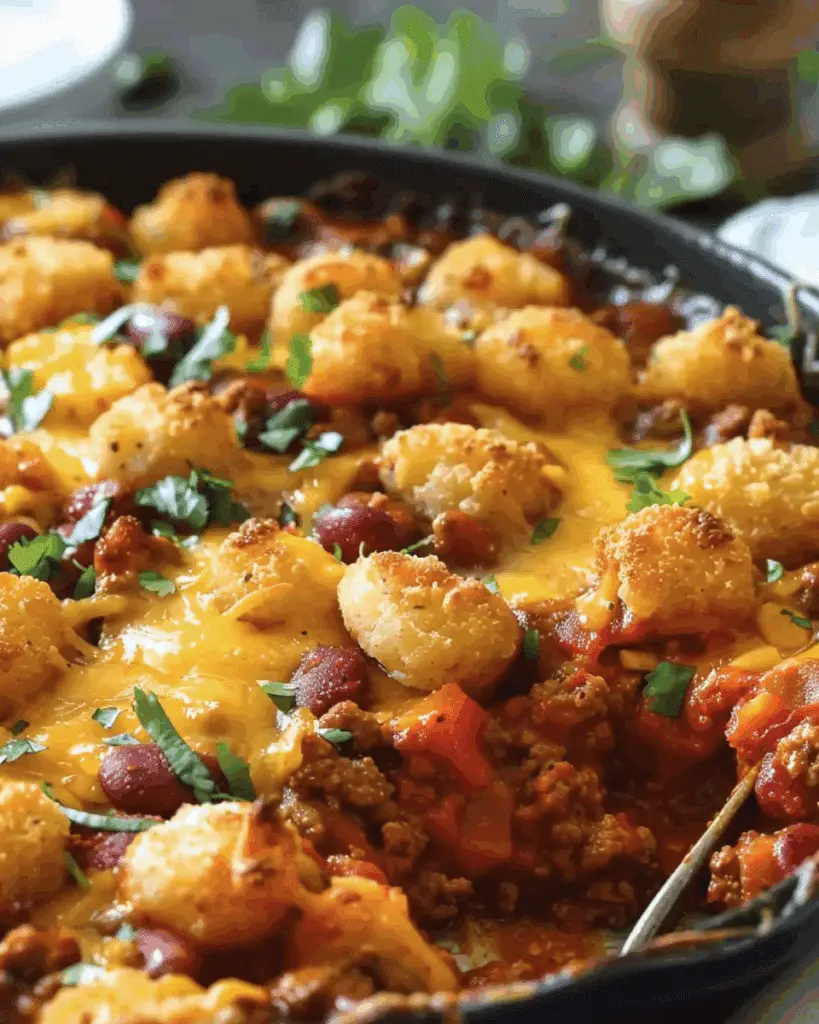 Crispy Tot Chili Casserole