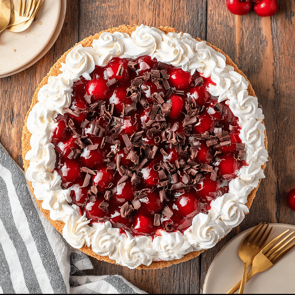No Bake Black Forest Cheesecake Recipe - Recipe Image