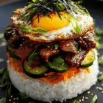 Korean BBQ Beef Rice Stack Recipe