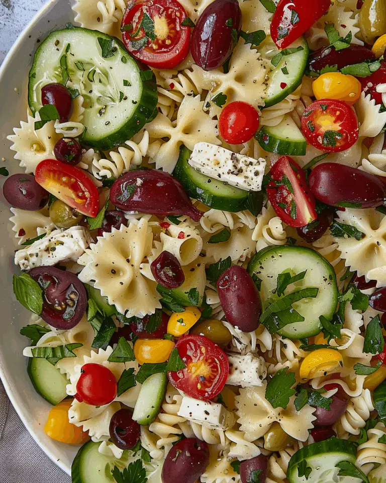 Healthy Greek Pasta Salad