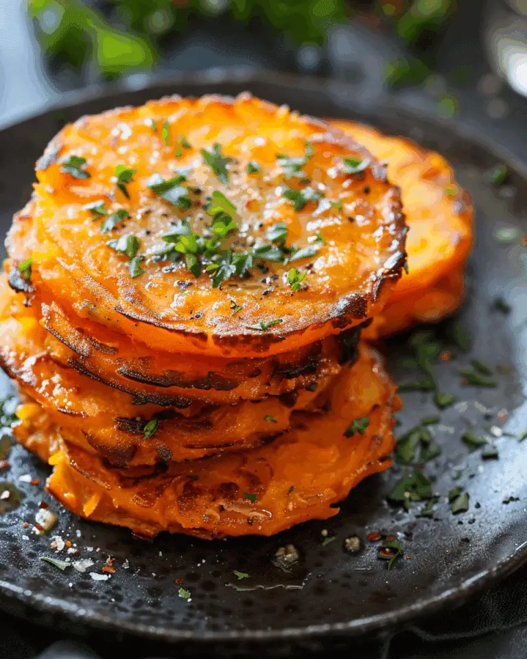 Garlic Butter Sweet Potato Stacks