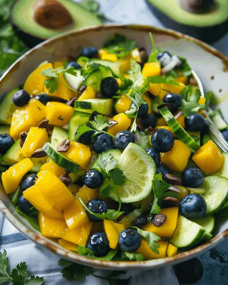 Mango Cucumber Salad with Blueberries and Avocado