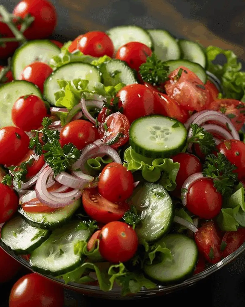 Marinated Cucumber, Tomato & Onion Salad