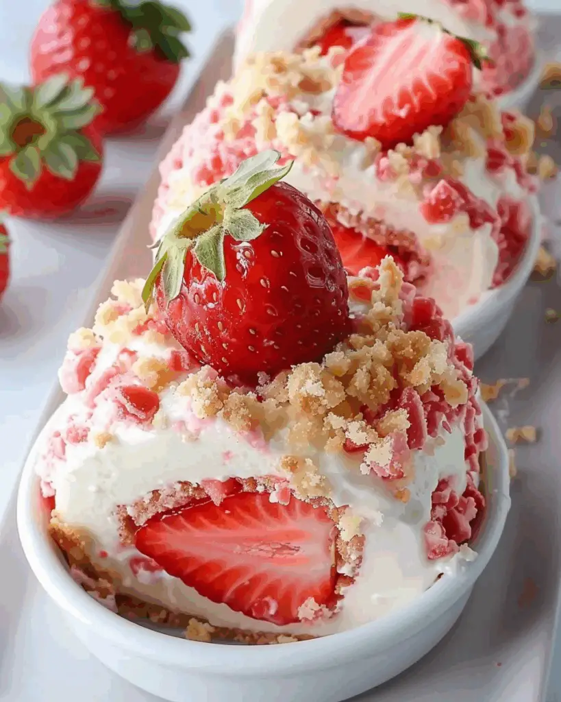 Strawberry Shortcake Cheesecake Rolls – No-Bake, No-Stress, All Bliss!