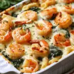 Creamy Tuscan Shrimp & Spinach Pasta Bake