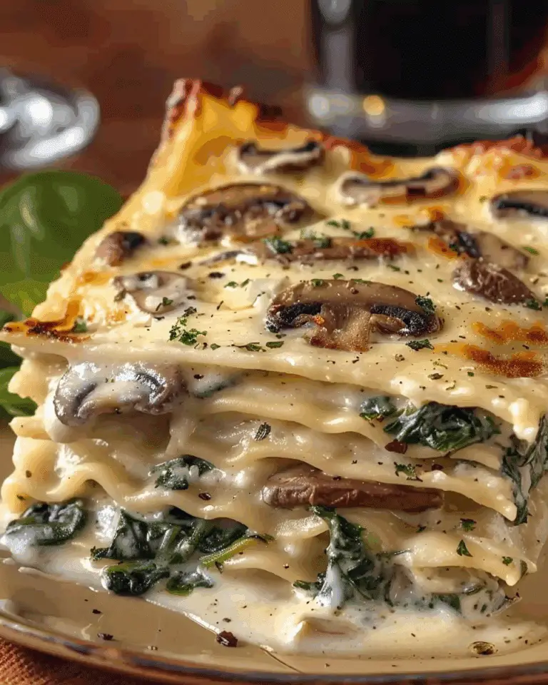 Spinach and Mushroom White Lasagna