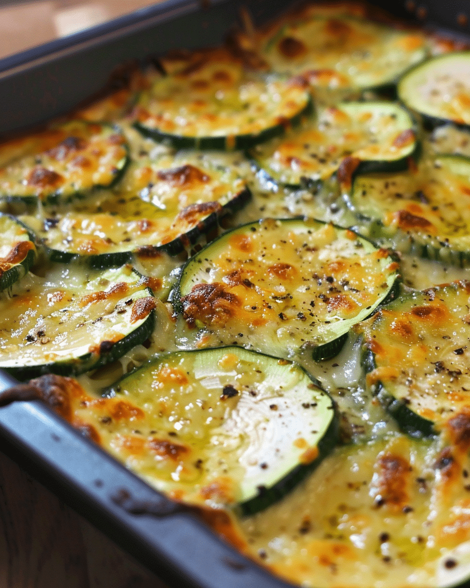 One Pan Baked Zucchini Cheese