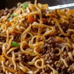 Mongolian Ground Beef Noodles