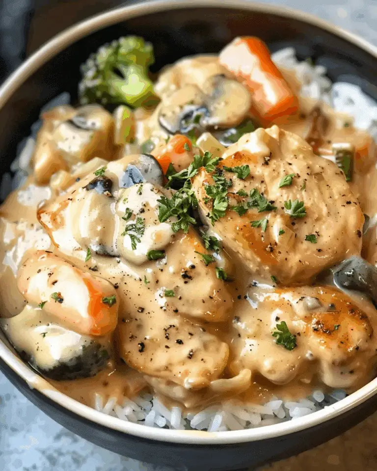 Slow Cooker Creamy Garlic Chicken and Veggies