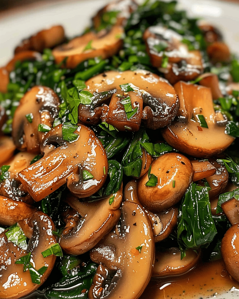 Tasty Sautéed Mushrooms Spinach
