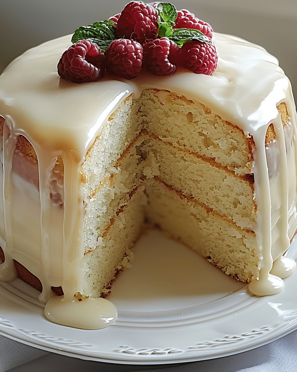Vanilla Buttermilk Pound Cake with Cream Cheese Glaze
