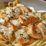 Creamy Garlic Salmon Pasta