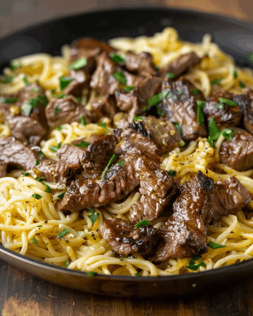 Garlic Butter Steak Lightning Noodles