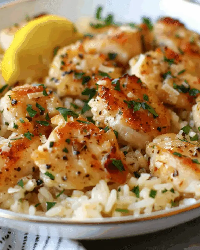 Chicken Scampi with Garlic Parmesan Rice