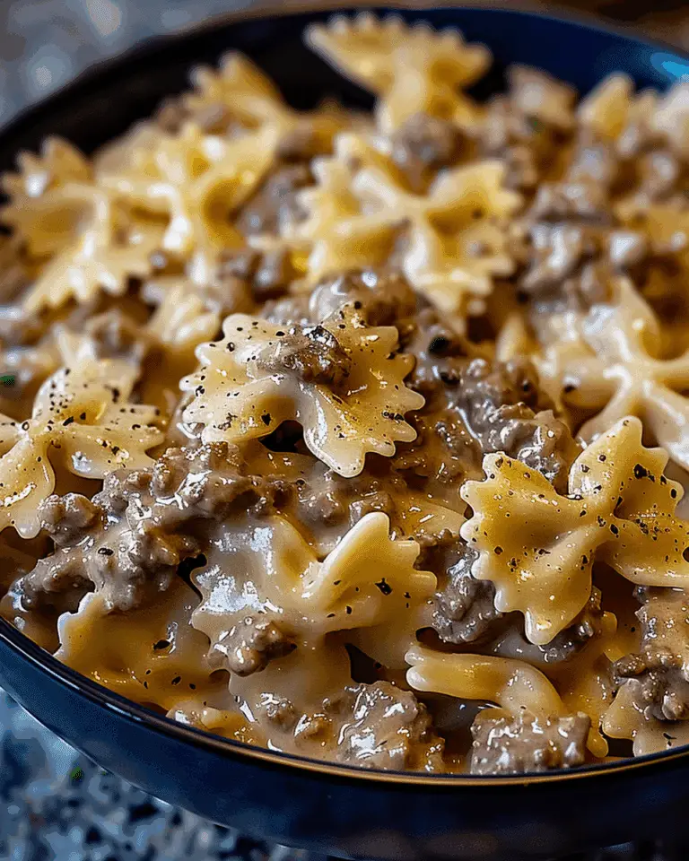 Creamy Beef and Bowtie Pasta