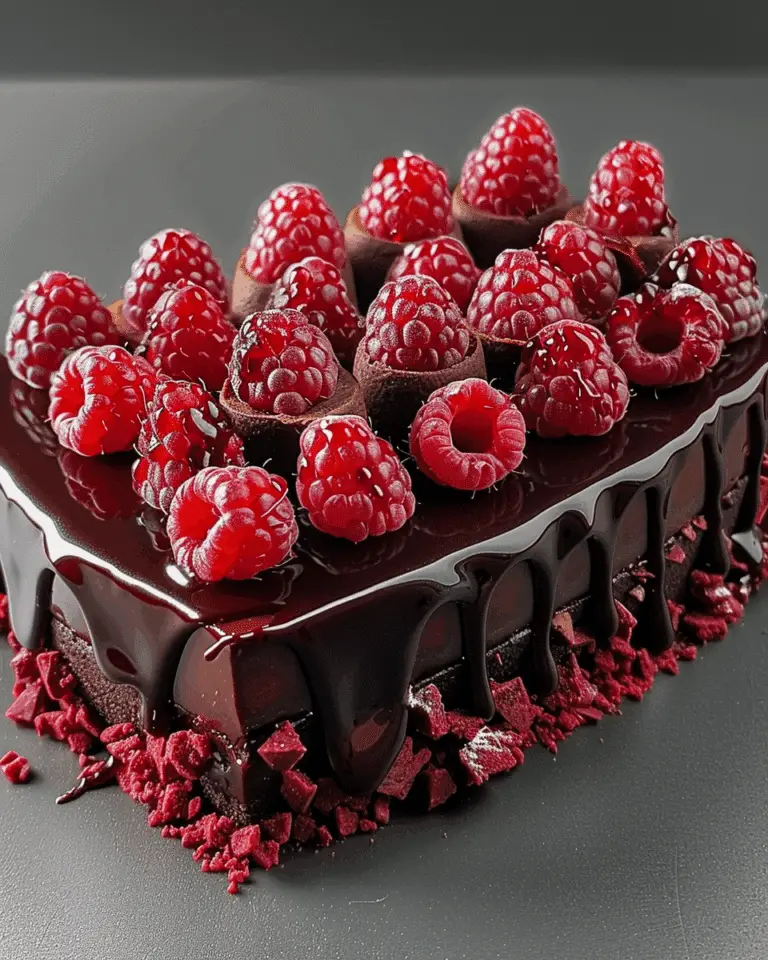 Dark Chocolate Raspberry Truffle Cake