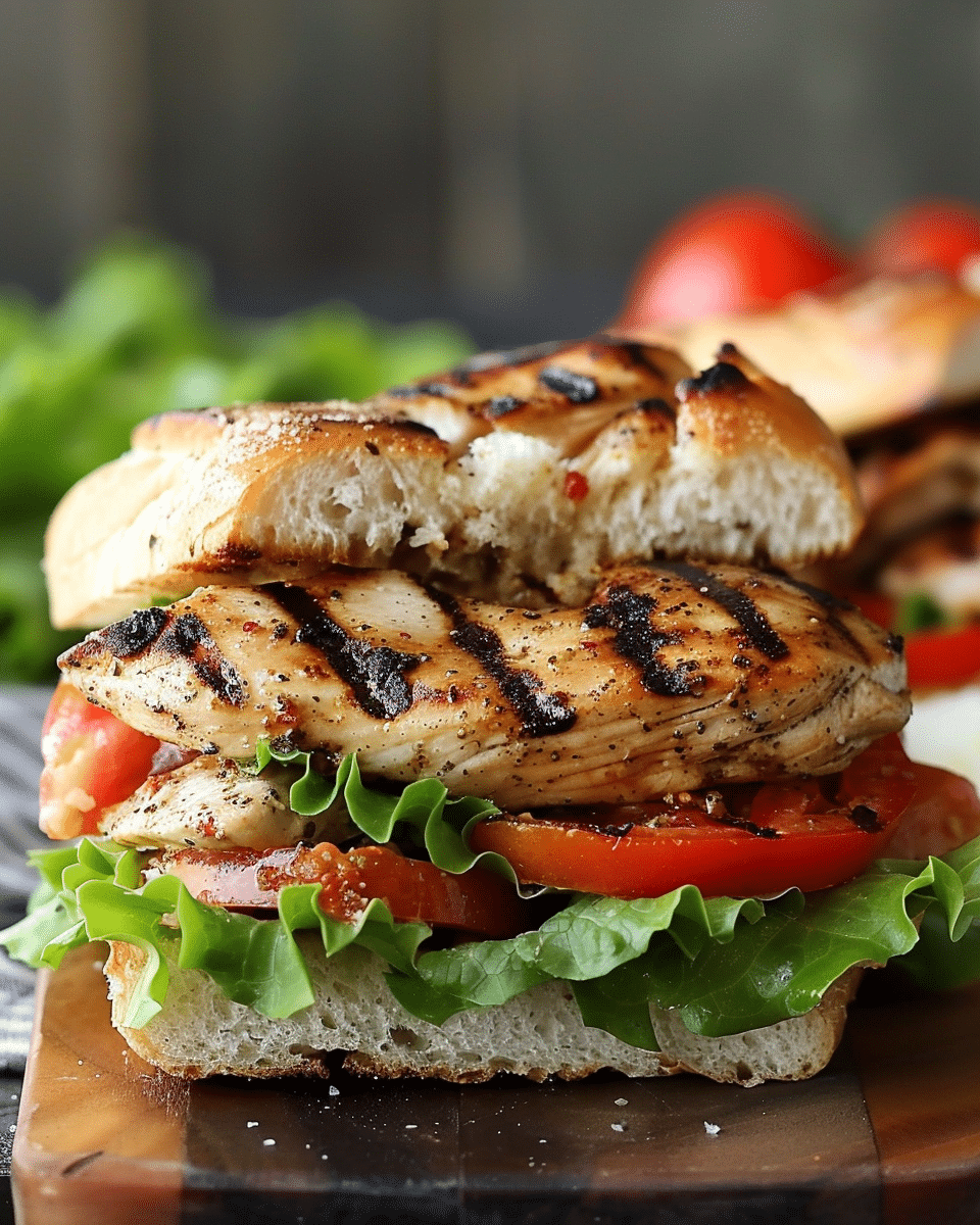 Garlic Butter Lettuce, Tomato & Grilled Chicken Sandwich
