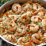 One Pot Garlic Butter Shrimp and Orzo